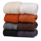 Multicolor viltwol set 8 kleuren voor dames en heren naaldvilten wol roving natuurlijke tinten DIY handwerk spinnen en vilten knutselmateriaal