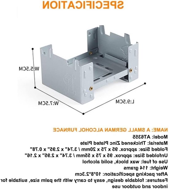 Compacte alcoholbrander 95x75mm voor kamperen, picknicken en wandelen - Ideaal voor buitenactiviteiten — afbeelding 4