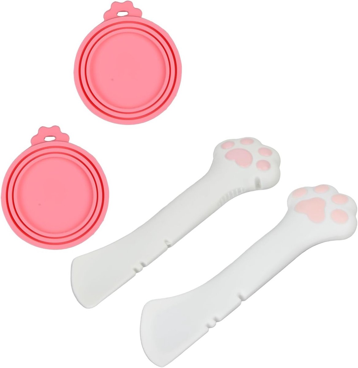 3 Stuks Silicone Deksel voor Kattenvoer, Universele Opener en Lepels voor Honden, Ideaal voor Nat en Droog Voer