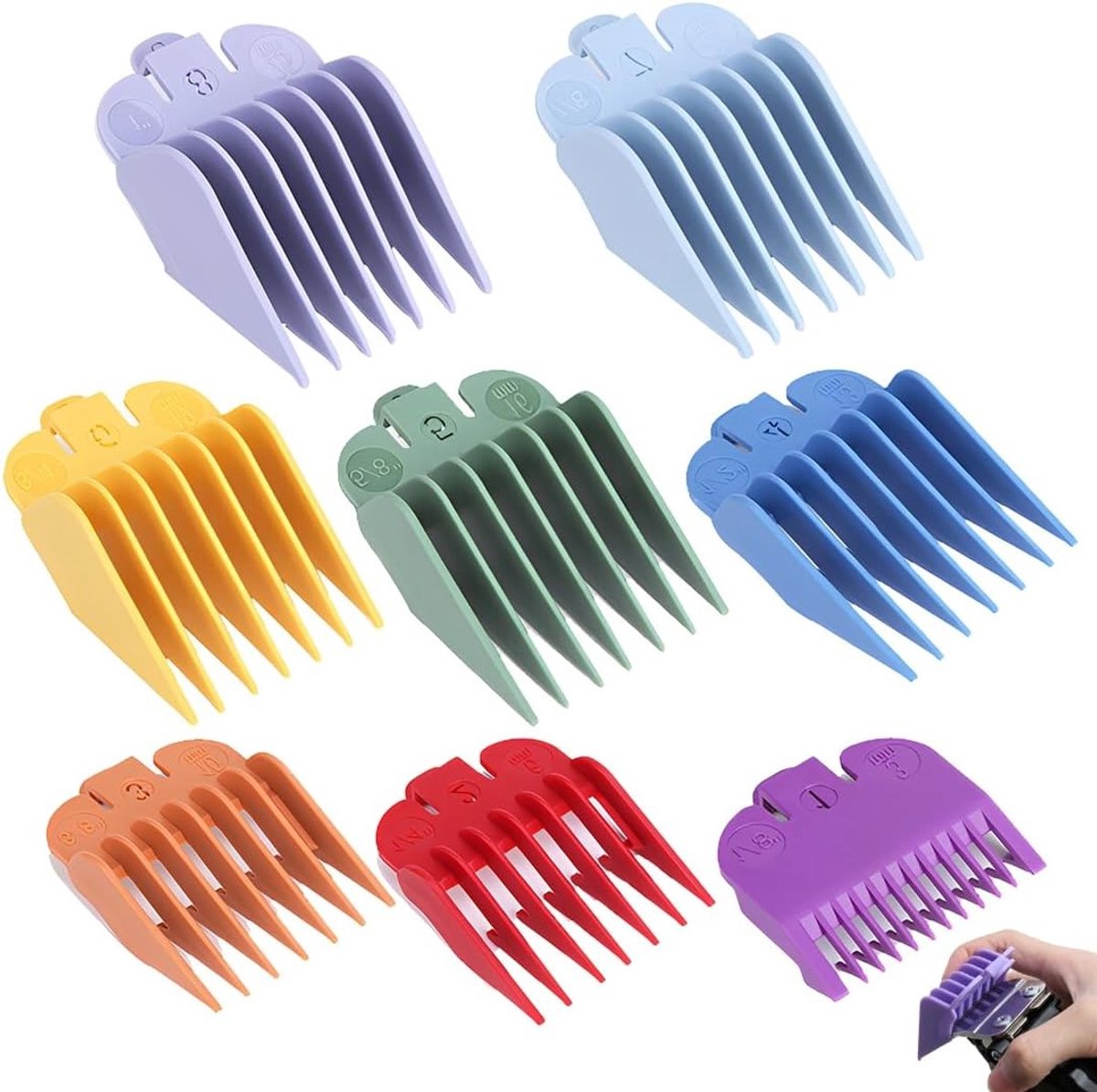 Opzetkammen Set - Haarkammen Accessoires - Precisie Knippen - Universele Pasvorm - 3-25Mm - Verschillende Kleuren