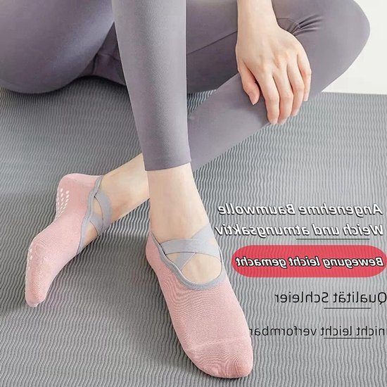 Comfortabele Yoga Sokken voor Dames - Antislip Pilates Sokken voor Thuis en Sport van Merkloos — afbeelding 4