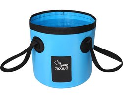 Vouwbare Wateremmer voor Kamperen, Opvouwbare Opslagcontainer, Ideaal voor Schoonmaken van Wandelschoenen, 12 Liter, Lichtblauw, Compact en Handig voor Buitenactiviteiten