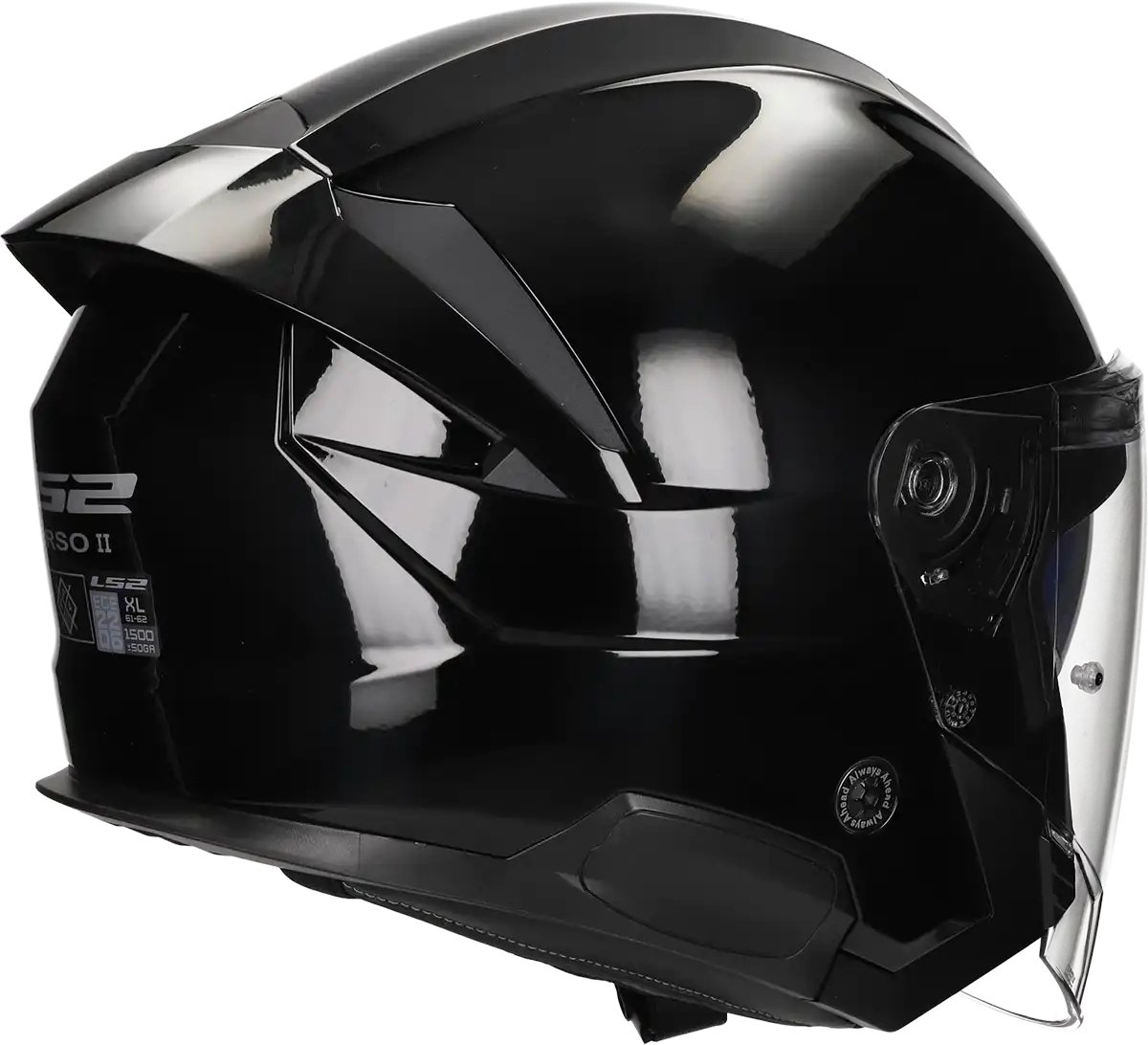 LS2 OF618 Verso II Solid Glossy Zwart Jethelm - Maat XXXL - Helm – foto 2