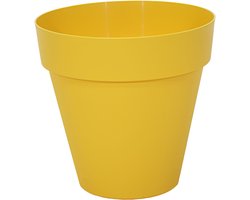 Mega Collections Plantenpot - kunststof - geel - binnen/buiten - D34xH33 cm - bloempot