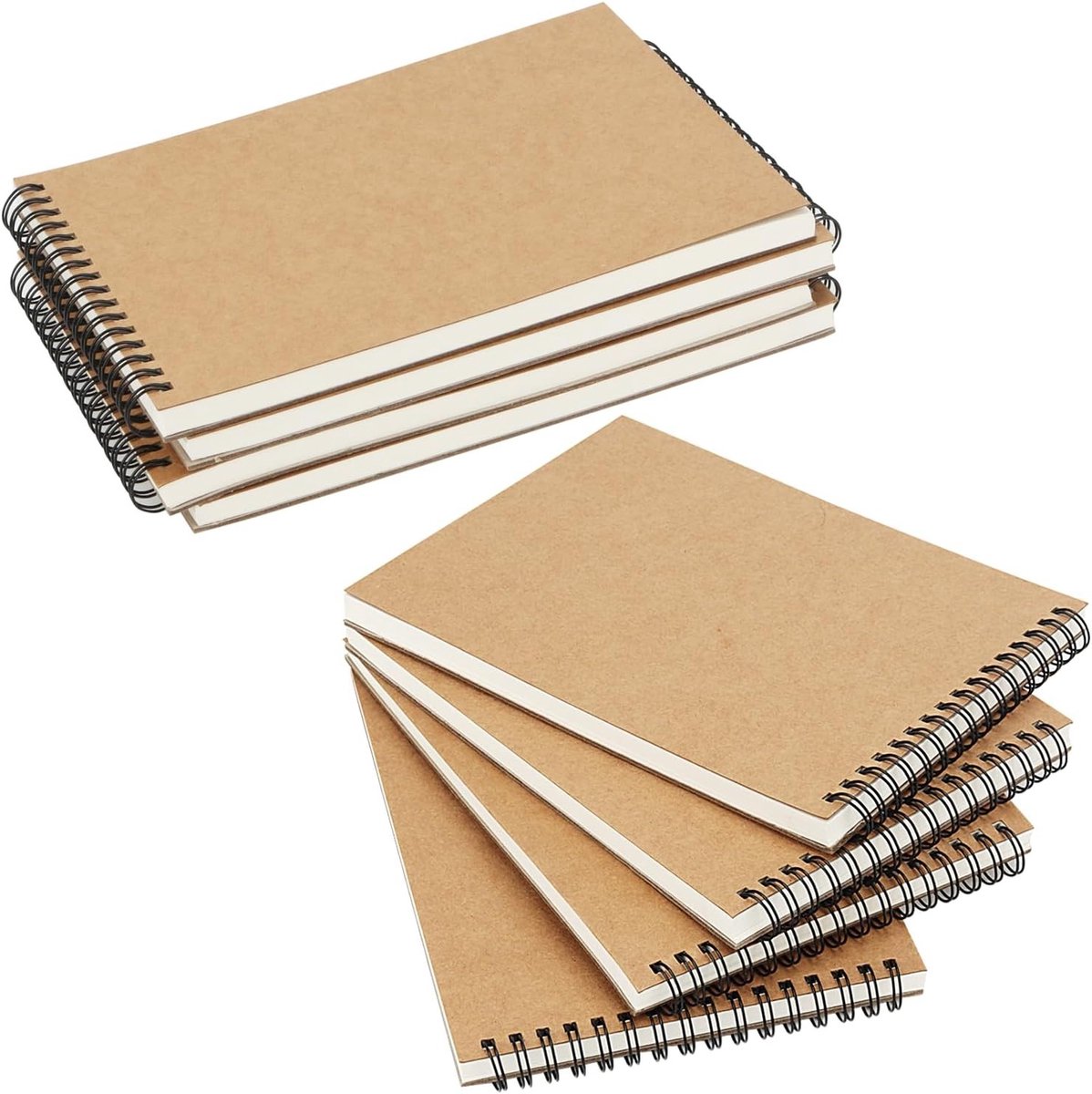 8 Pack A5 Schetsboek Pad, 30 Vel/60 Pagina's Spiral Bound Schetsboek, 160gsm Tekenpapier voor Landschap Kunstenaars en Schilderen