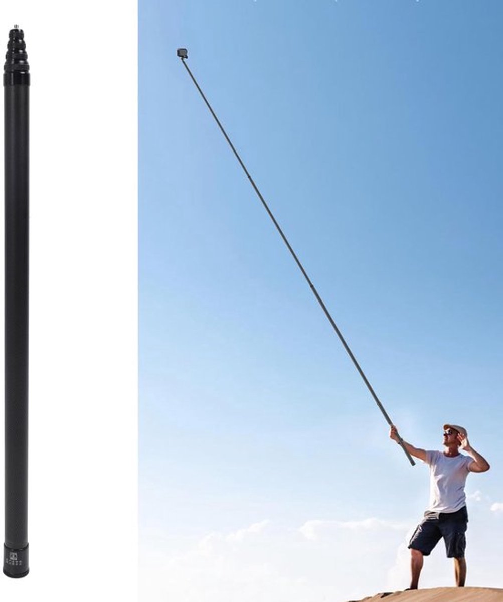 Verlengde Lange Selfie Stick, 5 Meter Selfie Pole, 500 Cm Monopod met 1/4 Inch Schroef voor X4 X3 X2 Camera's