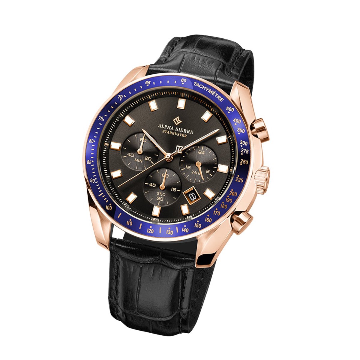 Alpha Sierra - Heren Horloge Starbuster - Rosekleurig