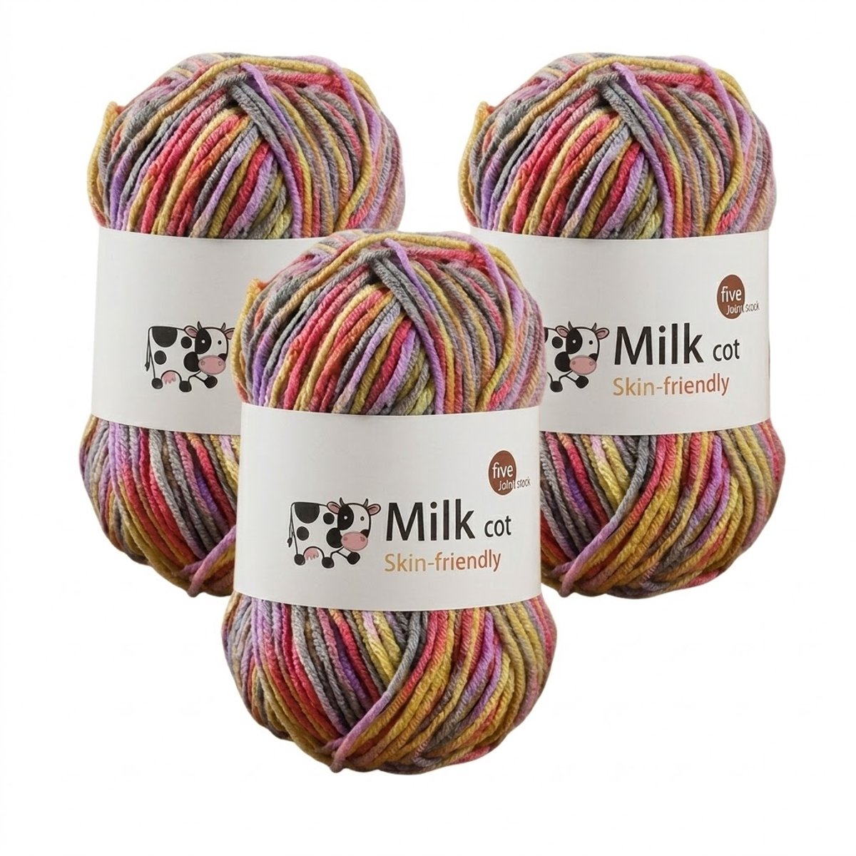 Multikleur garen set pastel kleuren 150g 3 bollen gemêleerd breigaren dik zacht garen voor haken en breien sjaals mutsen en kleding DIY projecten