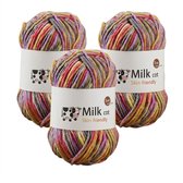 Multikleur garen set pastel kleuren 150g 3 bollen gemêleerd breigaren dik zacht garen voor haken en breien sjaals mutsen en kleding DIY projecten