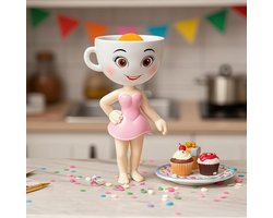 Ballerina Cappuccino Figurine, Collectible Brain Red Speelgoed, Leuke Tafeldecoratie voor Kantoor en Thuis, 10 cm Hoog, Perfect Cadeau voor Ballerina Fans