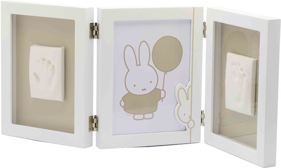 Dooky x Nijntje Triple Frame Large - 2D Baby Hand- & Voetafdruk Lijstje - Persoonlijk Kraamcadeau van Dooky — afbeelding 5