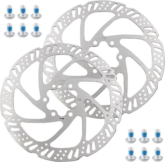 2 Stuks Schijfremmen 160 Mm Met 6-gaten – Roestvrij Staal, Met Schroeven En Inbussleutel, Voor Mountainbike, Racefiets En Gravel