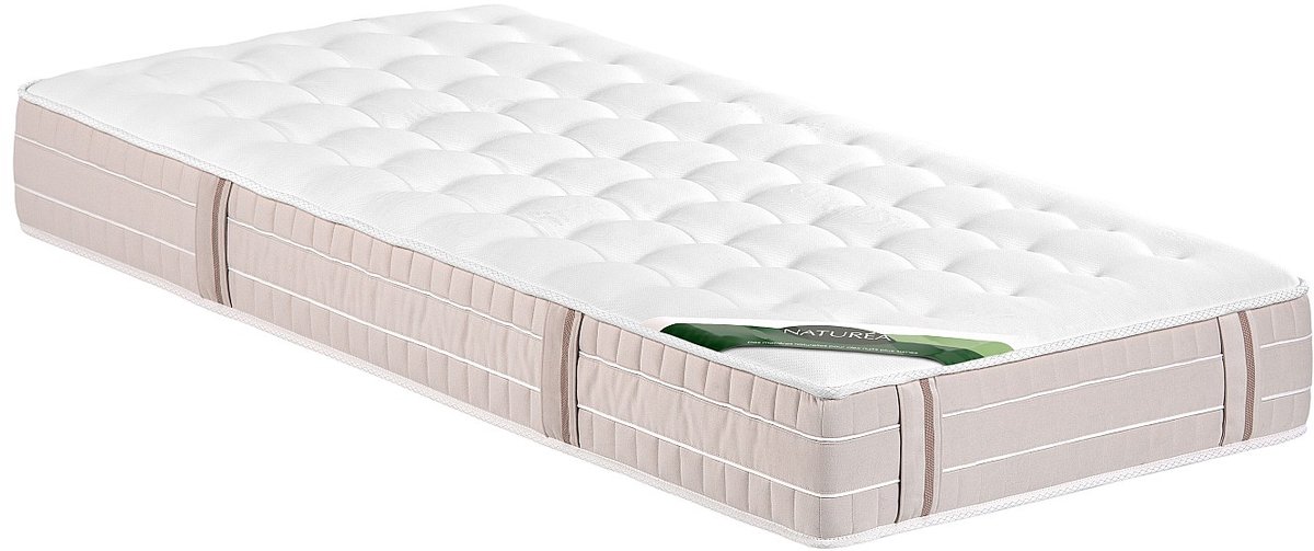 Vente-unique Set 90 x 190 cm bedbodem + pocketvering matras 5 zones traagschuim en anti-bedwantsen tijk dikte 24 cm - VIREVO van NATUREA — afbeelding 2