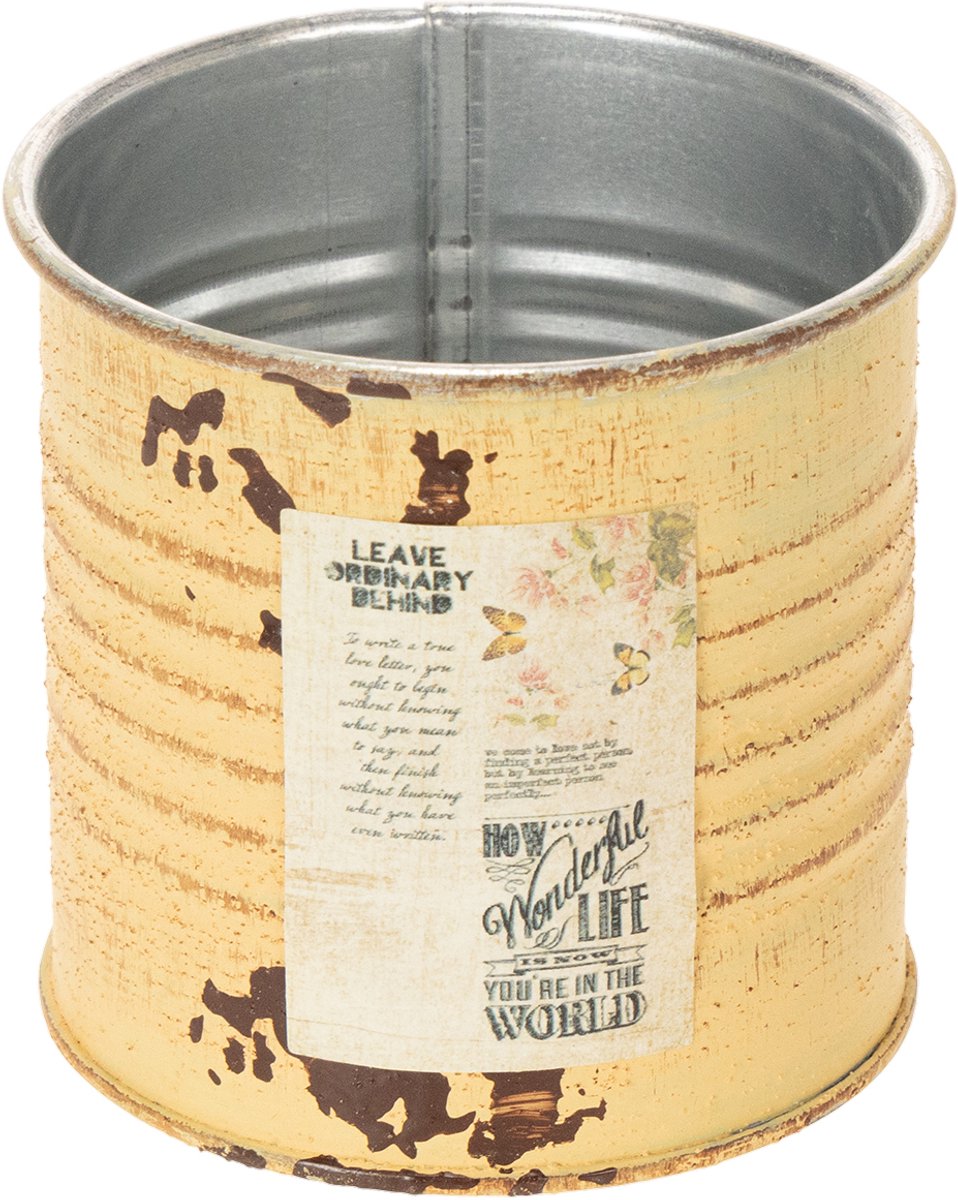 Sierdoos zomer abrikoos metalen plantenbak Ø8cm H7.5cm