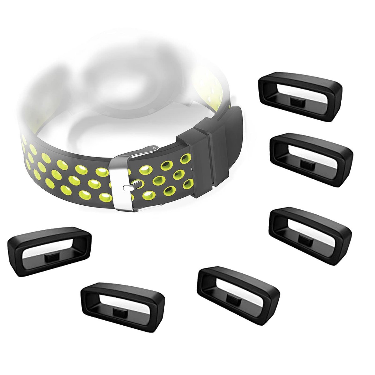 Dailygoods - Pack van 6 Siliconen Horlogebandhouders voor 22 mm Horlogeband