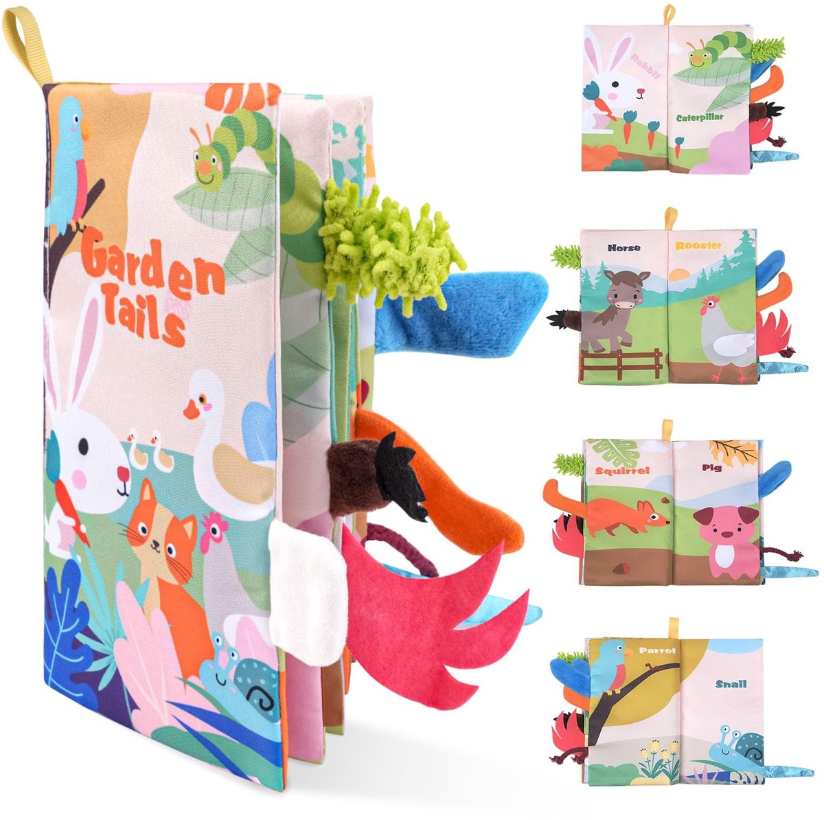 Dailygoods - Dailygoody - Baby zachte boeken - Educatief speelgoed - 3D Zintuiglijke ervaring - 0-3 jaar - Baddoek boek - Vroeg onderwijs voor peuters - 23,8 x 17,.