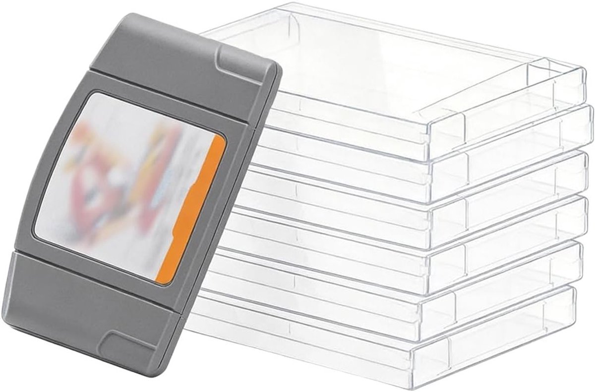 Set van 6 transparante beschermhoezen voor opberging van gaming-kaarten, stofdichte opbergdozen en kaarthouders voor retro-games