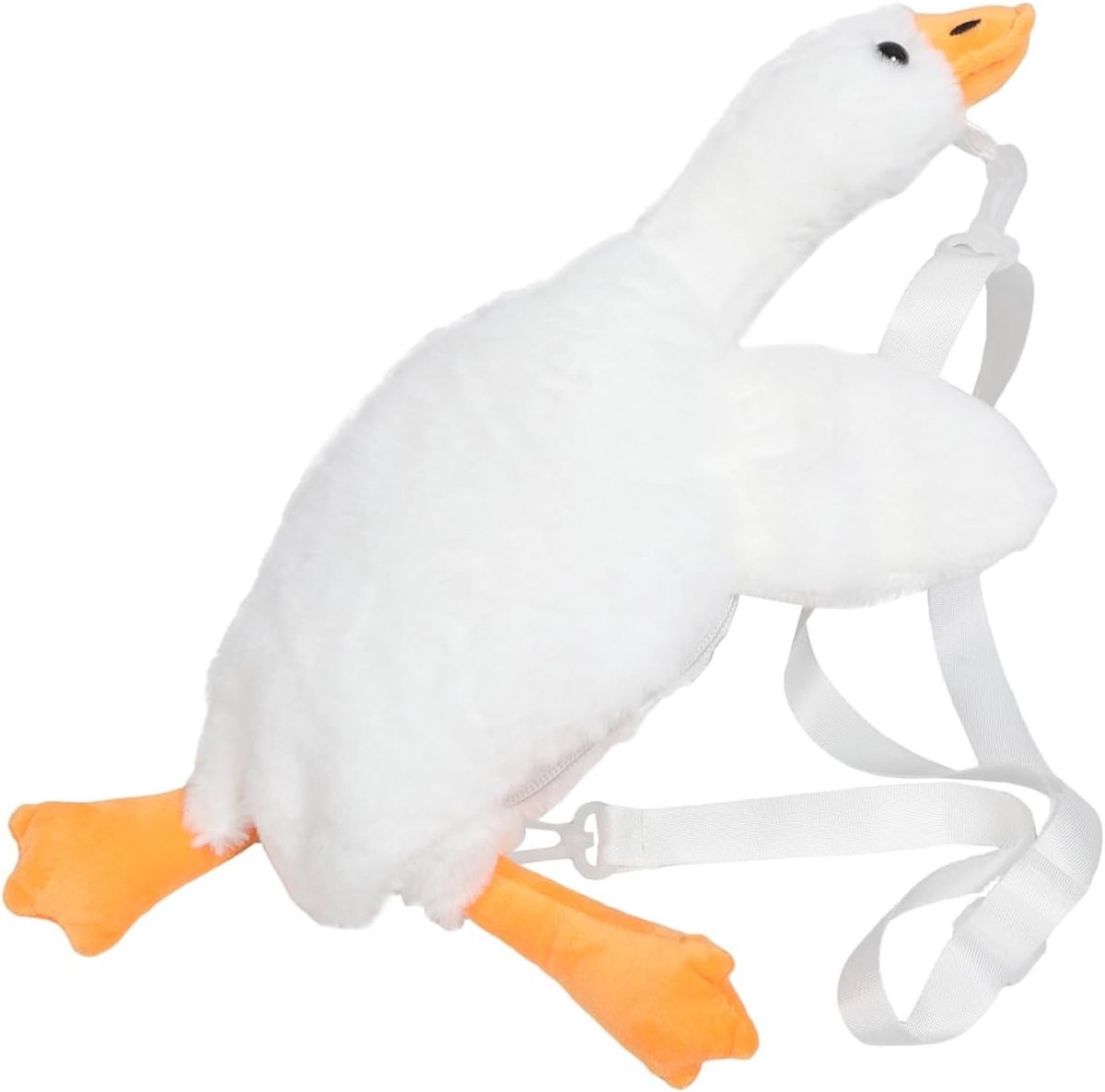 Schattige Pluche Schoudertas in Wit met Ganzenmotief - Zachte Tas voor Vrouwen en Meisjes, Perfect als Dagelijks Cadeau of Accessoire