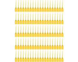 100 Stuks Gele Plastic Veiligheidslabels met Nummering - Anti-tamper Trekbanden voor Handtassen, Koffers, Kleding en Pakketten