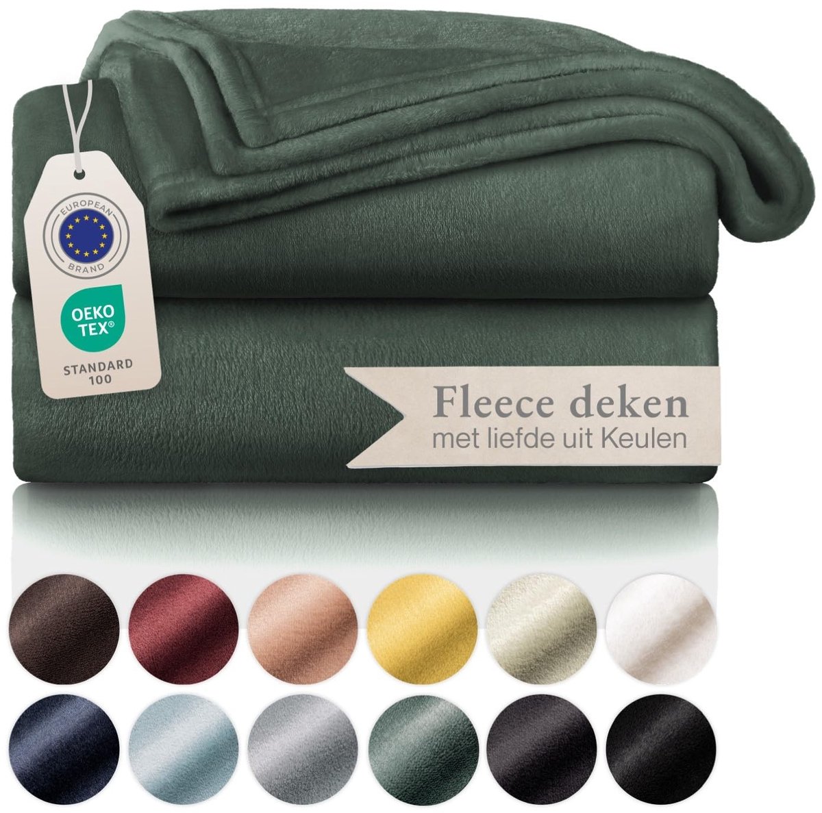 Dailygoods - Dailygoody - Fleece deken - Zachte microvezeldeken - Perfect voor thuis en onderweg - Groen - Ideaal voor bank en picknick - Comfortabel en warm