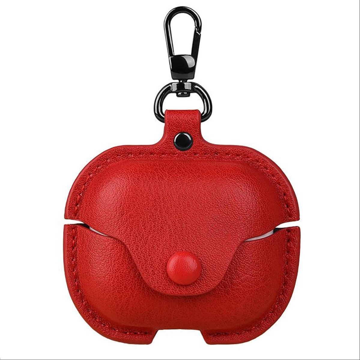 Dailygoody - Hoes Tune Buds 2 - PU-leer - Beschermhoes met sleutelhanger - Rood - Geschikt voor jongens en meisjes - Duurzaam en stijlvol