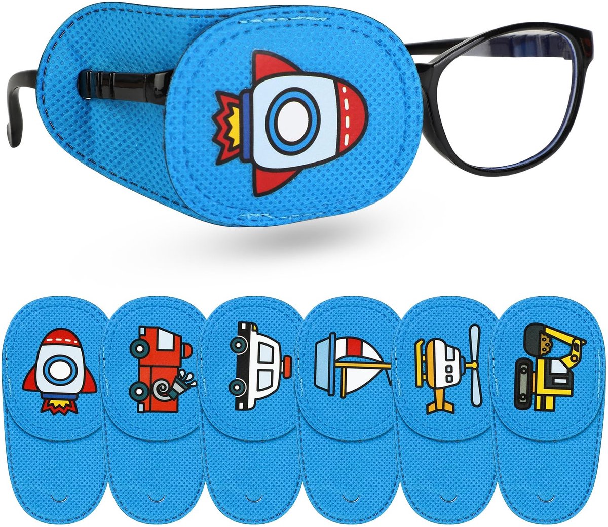 Dailygoody - Kinder Ooglapjes - Herbruikbare ooglapjes - Zacht en ademend - Meisje of jongen - Behandeling lui oog - 6 stuks