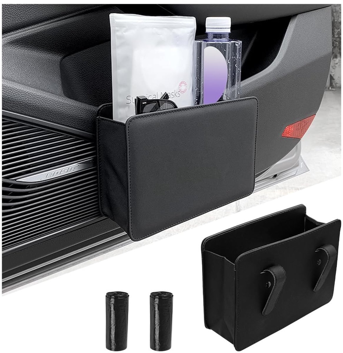 Dailygoody - Opvouwbare auto-vuilnisbak - Auto-organizer - Lekvrije opbergtas - Zwart - Prullenbak voor in de auto - Geschikt voor elk voertuig