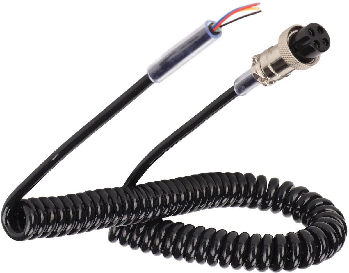 Dailygoody - 4-pins Radio-Microfoonkabel - 4-pins Vrouwelijke Microfoonstekker - Geschikt voor CB HAM-radio - Lange kabel - Handmicrofoonspoel - 60 cm.