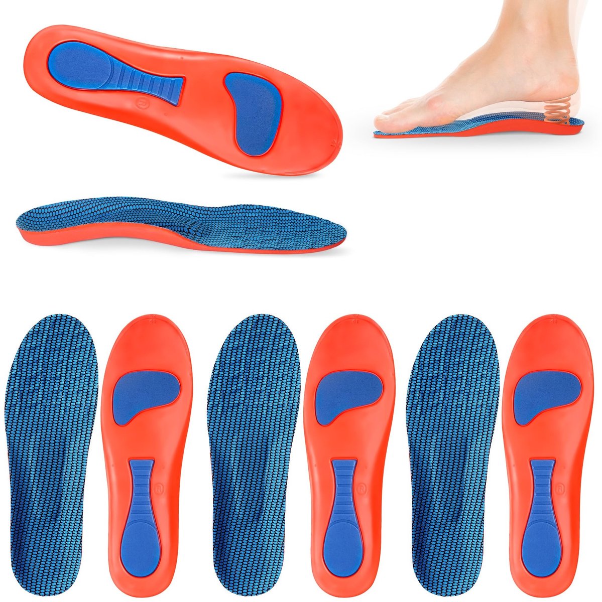 Dailygoods - Dailygoody - Plantaire Fasciitis Inlegzolen - Ergonomische Steunzolen - Ademend en Gewatteerd - Ondersteuning Voetboog - Geschikt voor Mannen en Vrouw