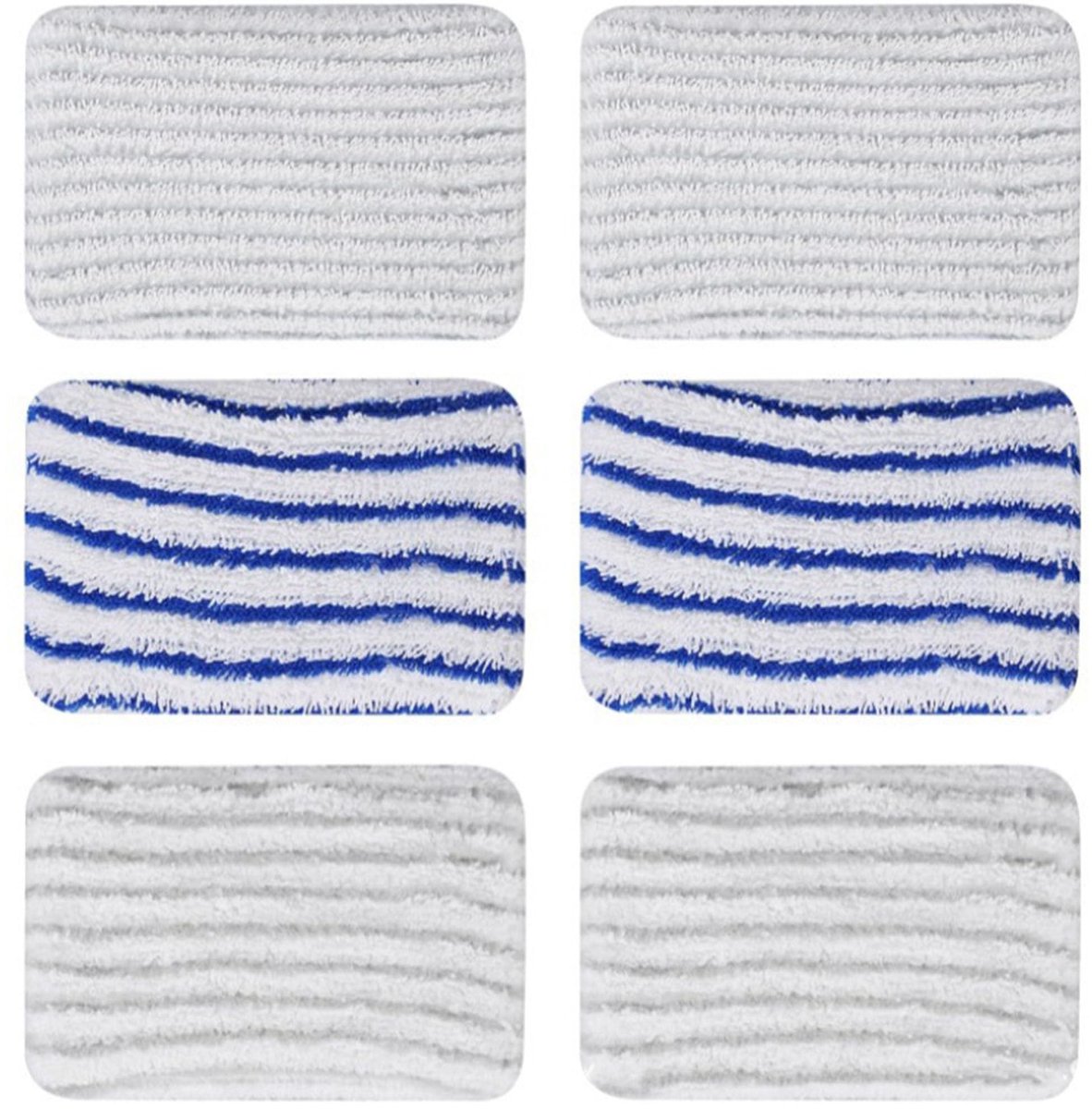 Dailygoods - Dailygoody - Clean and Steam Doekjes - Microvezel Pads voor Stoomreiniger - Wasbaar - Grijs & Blauw - Voor Rowenta ZR850002 - Geschikt voor RY7xxx en