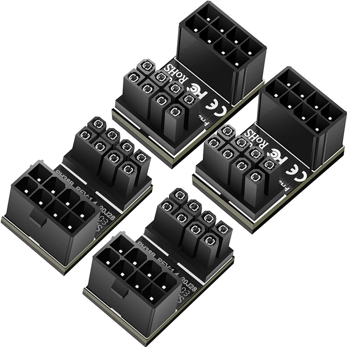 Dailygoody - 8 Pin Hoekadapter - GPU Voedingskabel - 180 graden - Geschikt voor PC - 4 Stuks - Hoge kwaliteit - Betrouwbaar