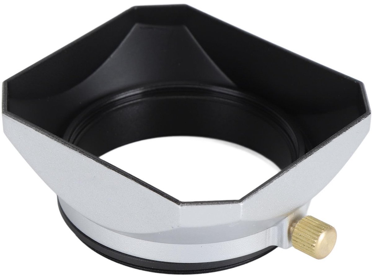 Dailygoody - Zonnekap - Cameralenskap - Ideaal voor foto’s - Zilver - Vermijd lensflare - Geschikt voor 52 mm lens - Inclusief handleiding
