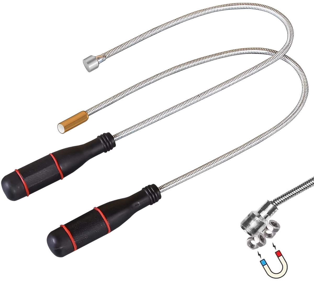 Dailygoody - Set van 2 Sterke Magneten met Flexibele Gooseneck - Ideaal voor Kleine Onderdelen