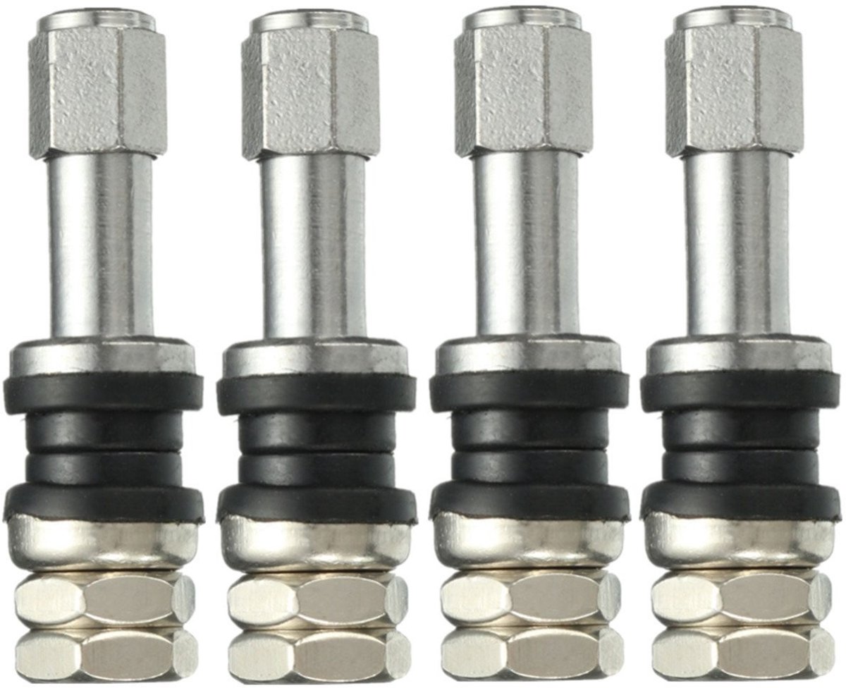Dailygoody - Universele Tubeless Ventielen - Metalen Klemventiel - Geschikt voor Passagiersauto's - Zilver - 4x Wielkleppen - Hogere PSI tot 120
