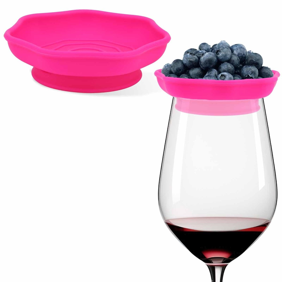 Dailygoods - Dailygoody - Wijnglas Charcuterie Topper - Siliconen Onderzetters - Ideaal voor Feestjes - Rose Rood - Wijnglas Houder - Perfect voor Bars en Restaurants