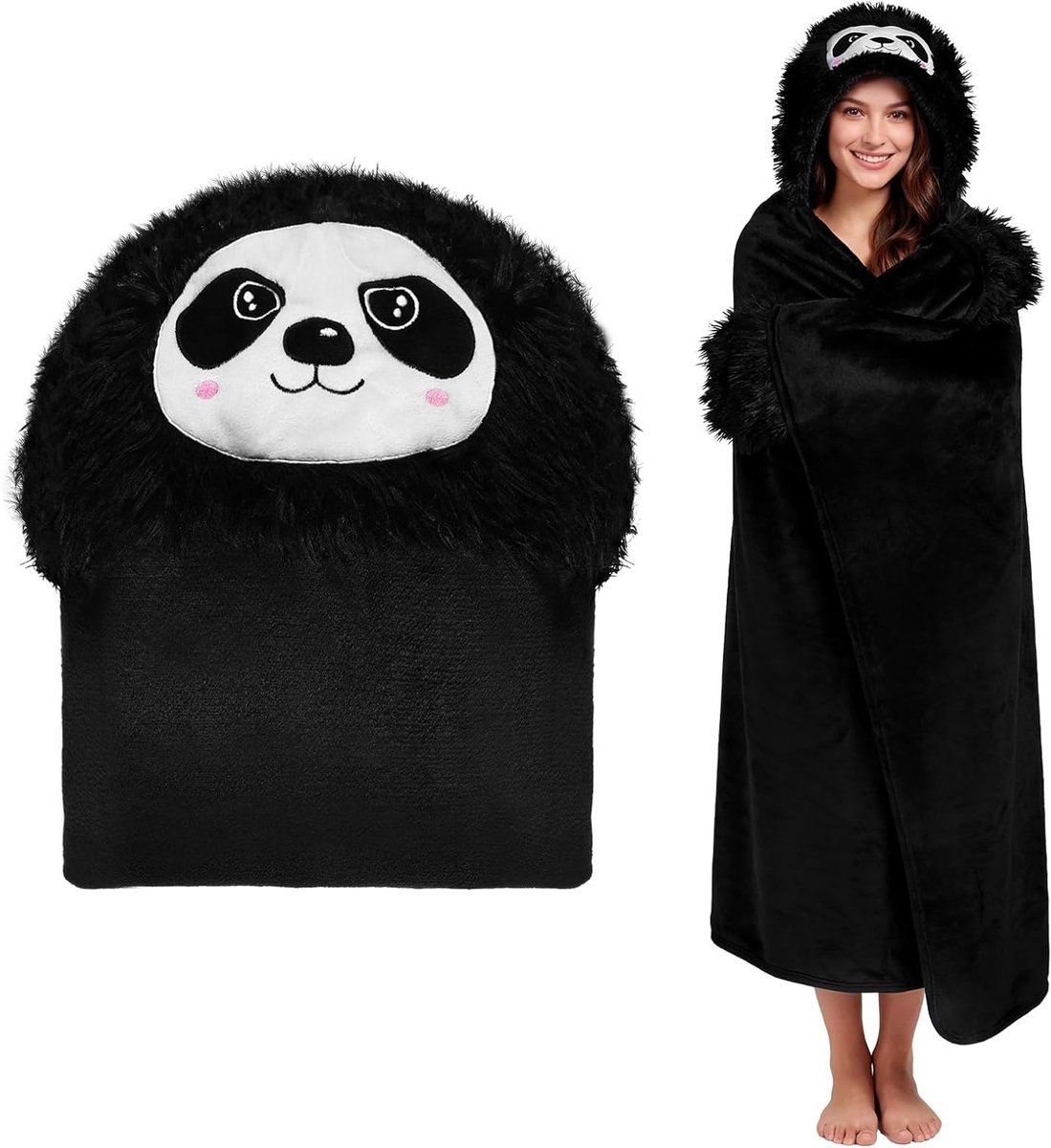 Hooded Sleefdeken van Zacht Fleece - Draagbare Hoodie Dekentje voor Thuis, Kantoor en Reizen, Perfect als Cadeau voor Vrouwen en Mannen