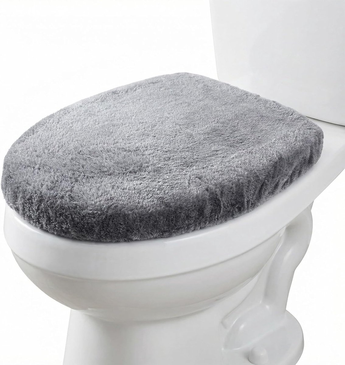 Zachte Toiletzitting Deksel, 38 x 29 cm, Standaard Toiletzitting Bedekking, Donkergrijs, Comfortabel en Duurzaam