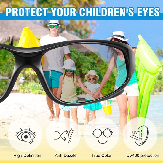 Dailygoods - Dailygoody - Gepolariseerde Zonnebril - UV 400 Bescherming - Flexibel Rubber - Outdoor Kinderzonnebril - Geschikt voor Jongens en Meisjes - Zwart van Dailygoods — afbeelding 4