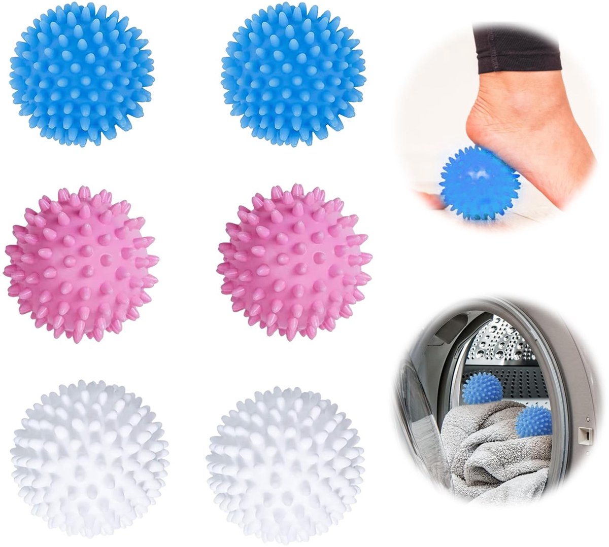 Dailygoody - Droogballen - Herbruikbare Waskorf Ballen - Tijd- en Energiebesparend - Multicolor - Effectieve Droogoplossing - Geschikt voor Babykledin