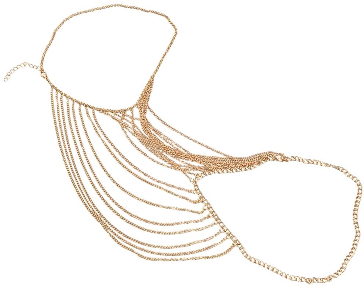 Dailygoody - Schouderketting - Gelaagde Kwastjes - Elegante Body Jewelry - Zilver - Bruids Lingerie Ketting - Geschikt voor Vrouwen - 2 Stuks