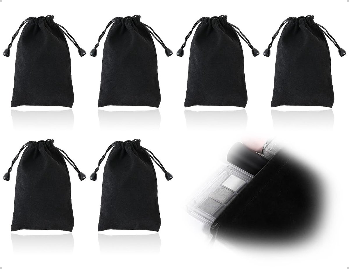 Dailygoody - fluwelen zakjes - sieradenzakjes - elegant en praktisch - zwart - stoffen zakjes - voor ringen en oordopjes - geschikt voor elke gelegenheid