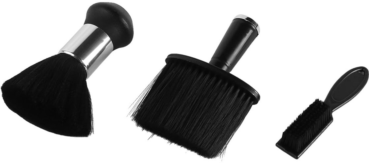 Dailygoody - Haarborstel - Reinigingsborstel - Perfect voor kapsalons - Zwart - Kappersaccessoires - Voor thuisgebruik - 3 stuks