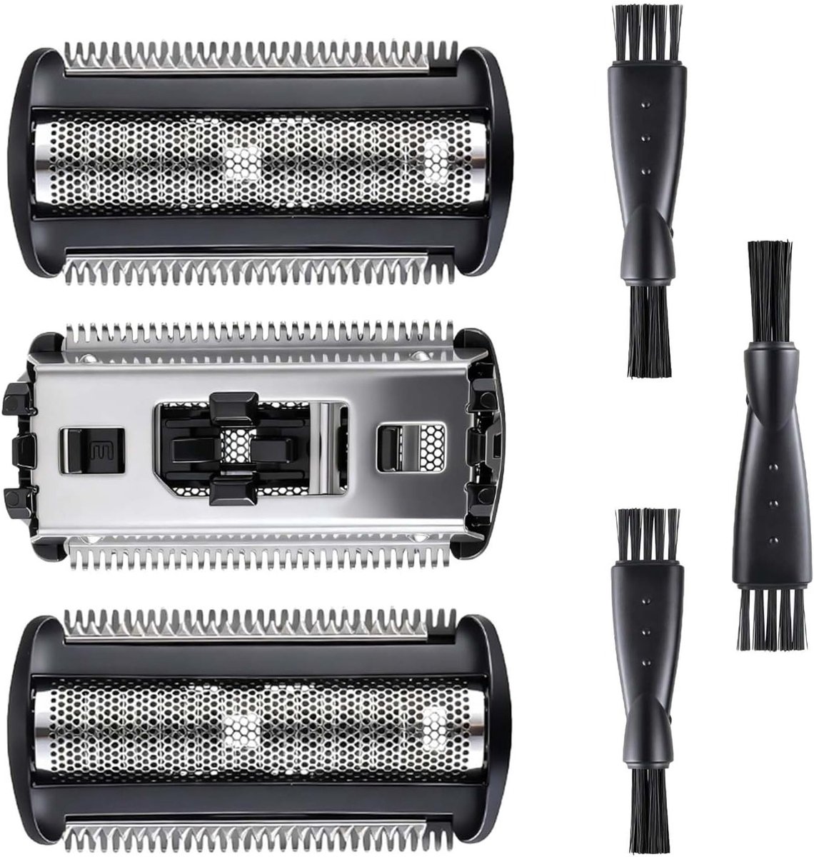 SnelShoppen - 3 Stuks Vervangende Scheerkoppen voor Norelco Bodygroom TT2000/43, Geschikt voor 7000, 5000, 3000 Series, Nat en Droog Scheren (Zwart)