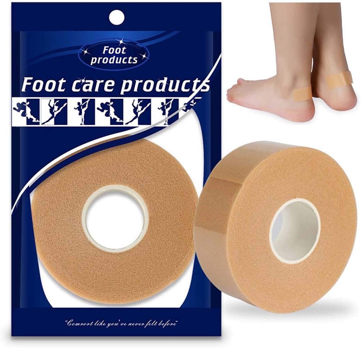 Dailygoods - Dailygoody - Voetbescherming Tape - Anti-slip en Ademend - Voorkom Blaren - 2,5 cm x 500 cm - Voor Mannen en Vrouwen - Waterdicht