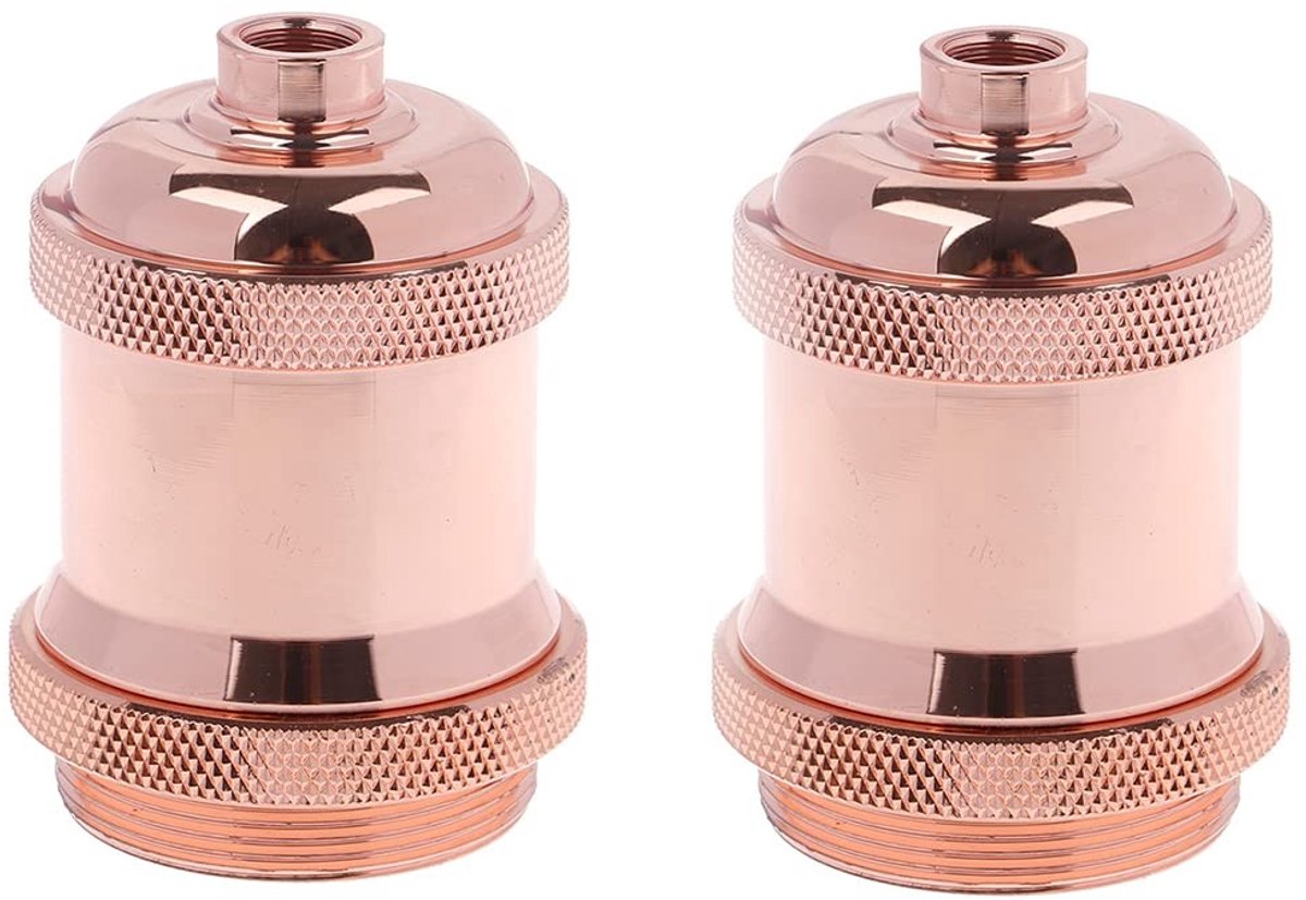 Dailygoods - Dailygoody - E26 E27 Lamp Socket - 2Pcs met Shade Ring - Gouden Lampenhouder - Retro Pendant Lichten - Geschikt voor Vintage Interieur - Ideaal voor T..