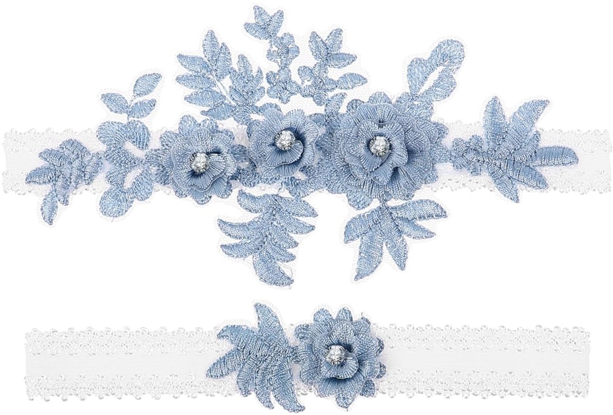 Dailygoods - Dailygoody - Bruids Kousenband Set - Elegante Bruidsdecoratie - Wit - Strass en Kant - Perfect voor Bruidsmeisjes - Stijlvolle Beensieraden