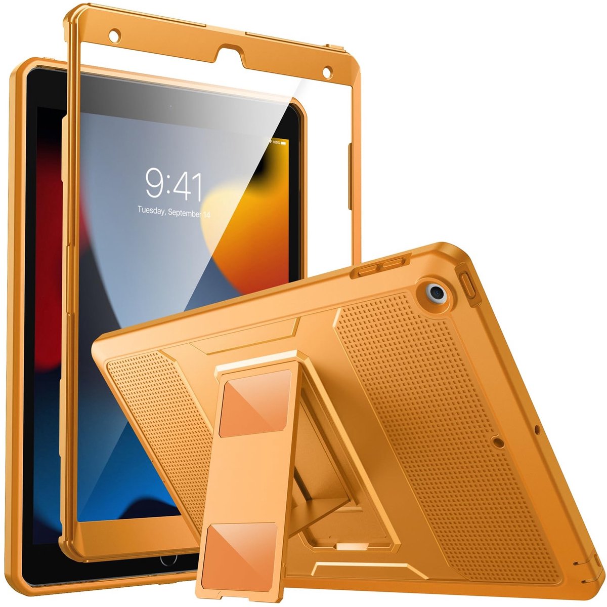 Dailygoods - Dailygoody - iPad 10.2 Inch Case - Shockproof - Heavy Duty Bescherming - Papaya - Volledige Bescherming - Geschikt voor iPad 9e/8e/7e Generatie
