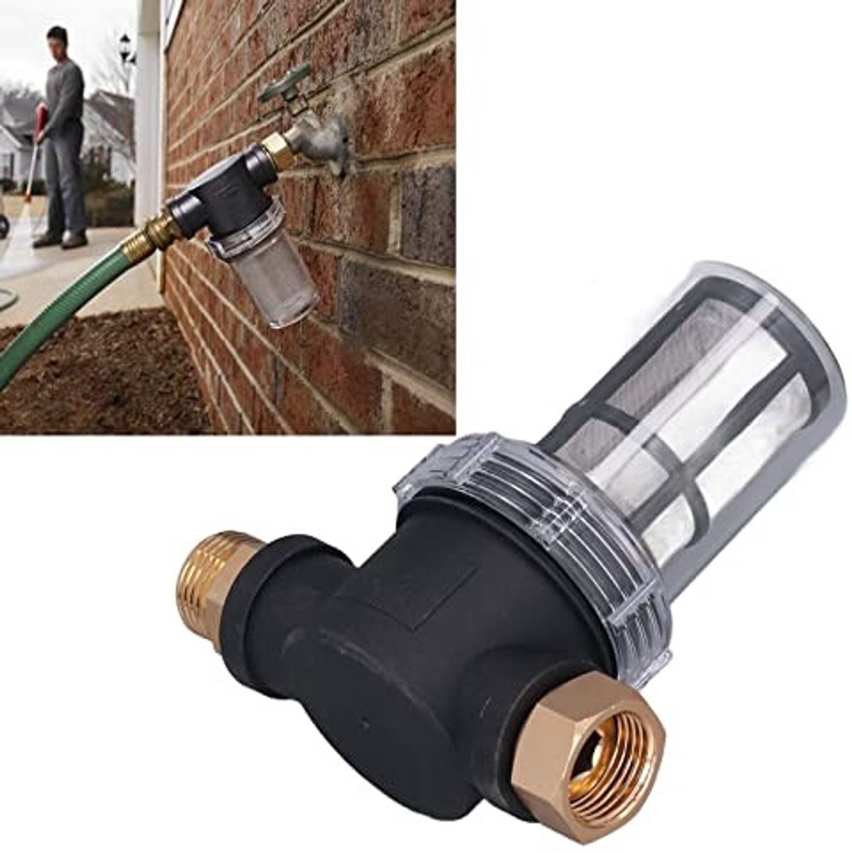 Dailygoods - Dailygoody - Tuinslangfilter - Inline Sedimentfilter - Voorfiltratiesysteem - 3/4 Inch - Hogedrukreiniger - Waterkwaliteit - Geschikt voor Stadsbronwat