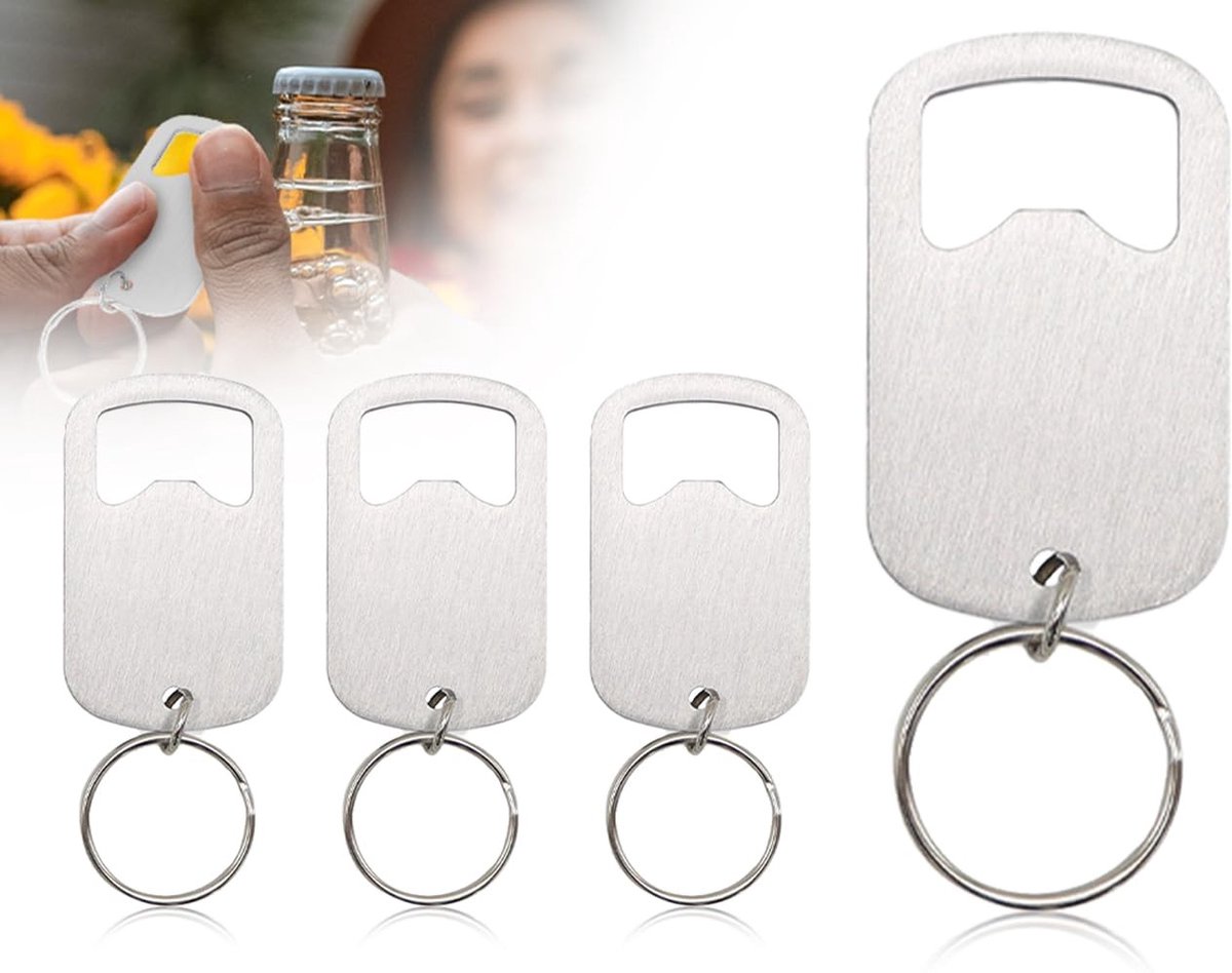 Dailygoods - Dailygoody - Flesopener - Sleutelhanger - Handig voor thuisgebruik - Zilver - Bierflesopener - Grappige cadeaus voor mannen - Geschikt voor elke
