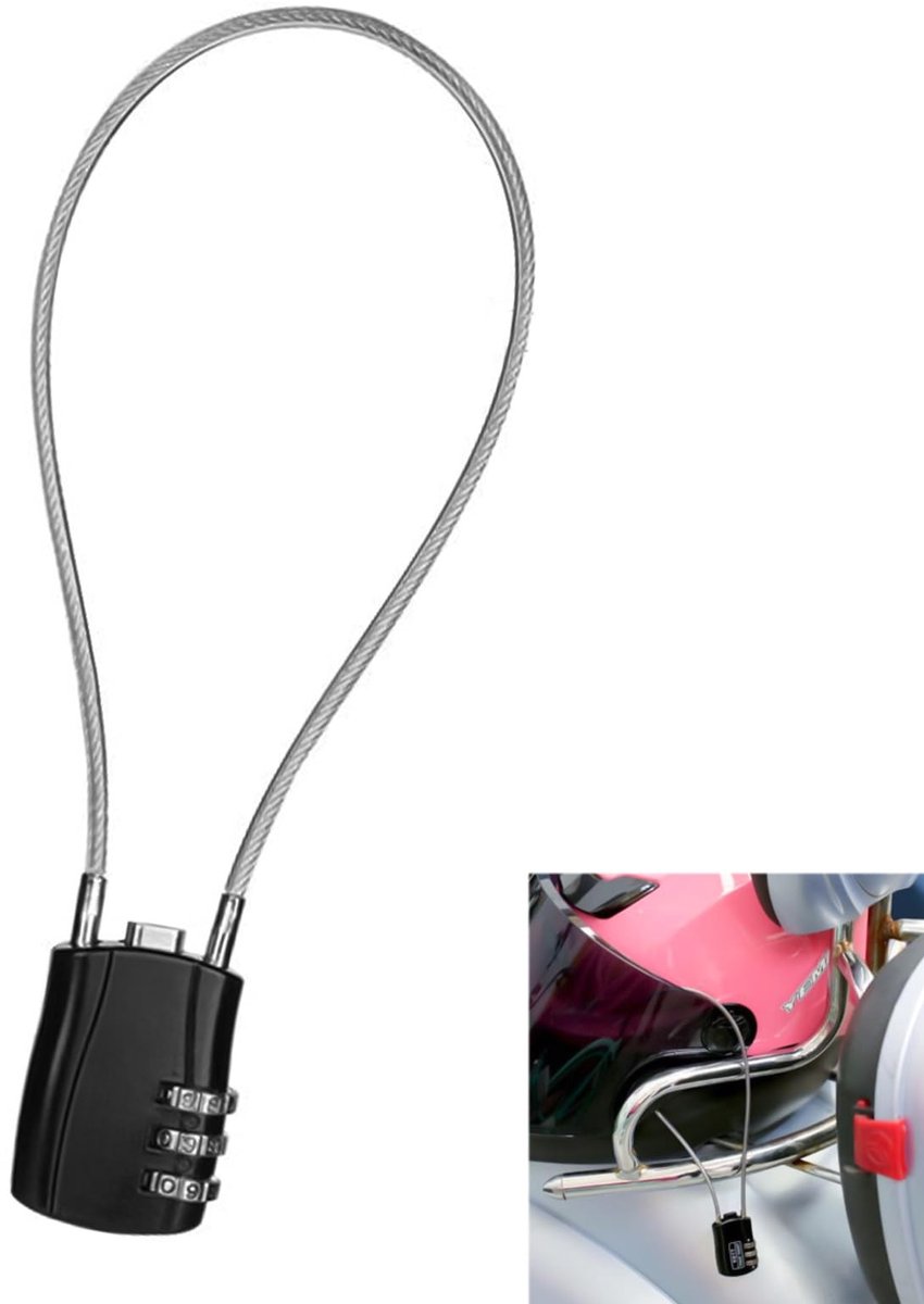 Dailygoods - Cosensi - Dailygoody - Cable Lock - Fietsslot - Waterproof - Anti-Diefstal Beveiliging - 51 cm - Geschikt voor Motorfiets en Fiets - Veiligheidsslot